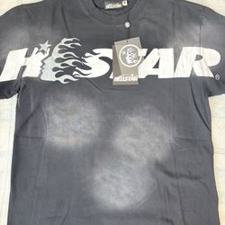 Hellstar Black T-shirt with White Accent & logo #hellstar #flames