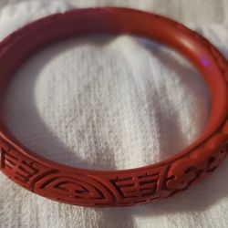Antique/ Vintage Carved Cinnabar Bracelet 