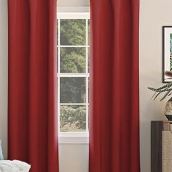 Red 2 panel curtains with grommets