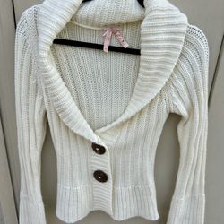 Cream Knit Cardigan, Size M
