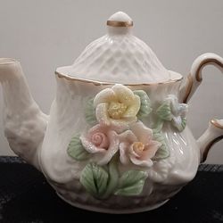 Mini Vintage  Porcelain Teapot