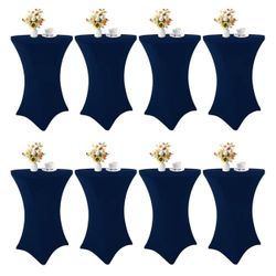 Fitted Cocktail Table Covers 8 Pack- Navy Blue