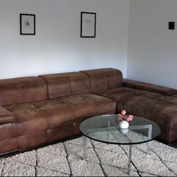Round Glass Chrome Coffee Table