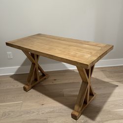Casual Distressed Wood Writing Table with Sled Base