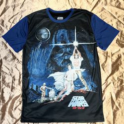 Disney Star Wars Full Graphic Death Star Adult size LARGE with Luke Skywalker de