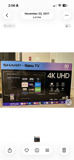 Sharp 50” 4K UHD Roku Smart TV (LC-50LBU591U)