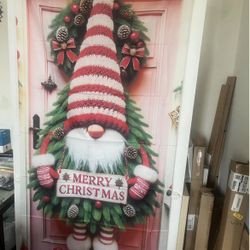 Christmas Door Cover 71x35 Inch Large Vertical Decoration for Holiday Winter Xmas Porch Front Door