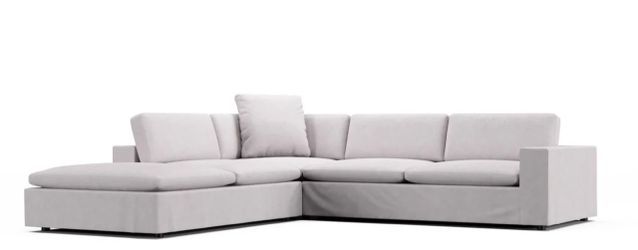 Light Gray Sectional Sofa with Chaise