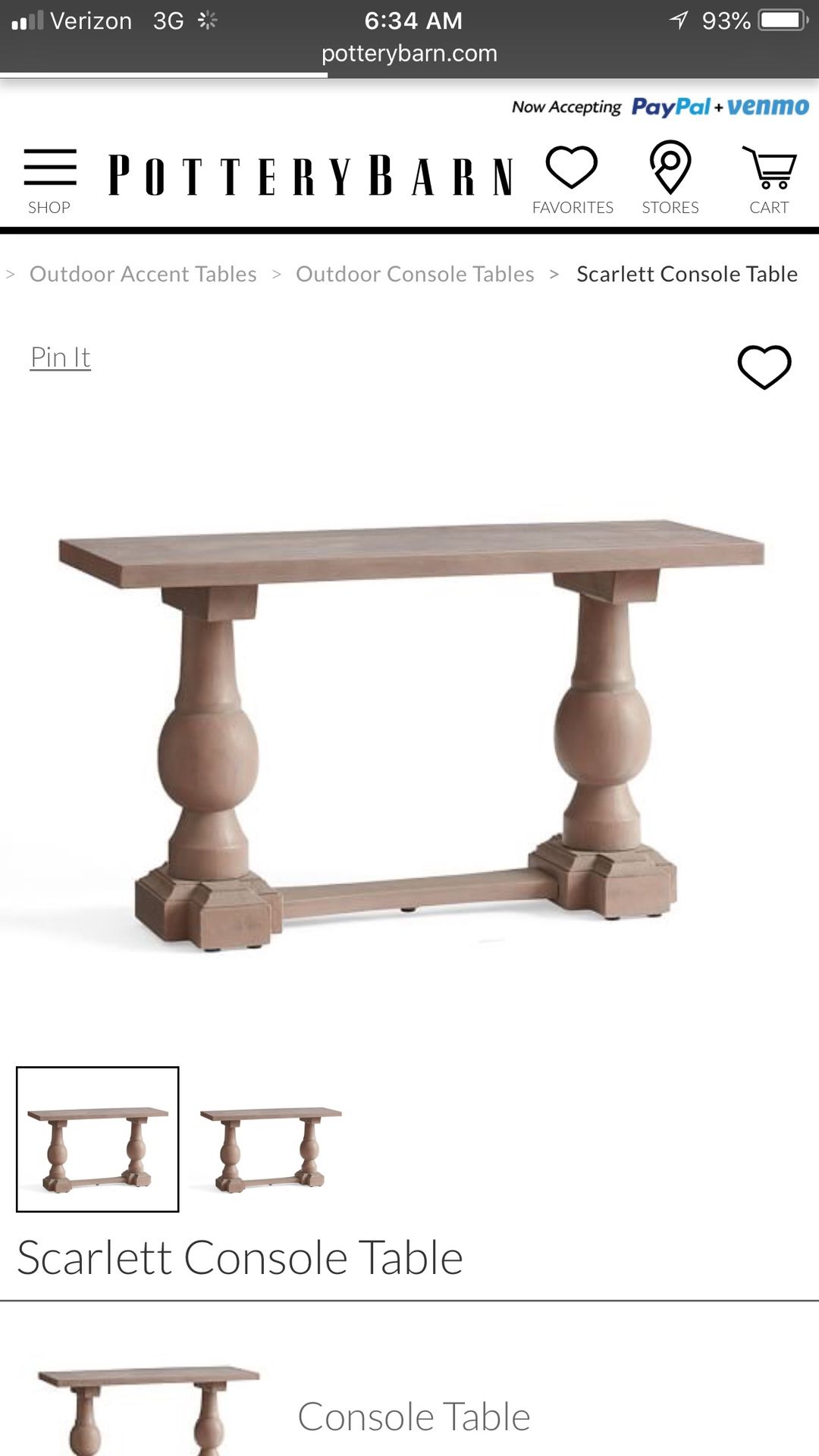Pottery Barn Console table