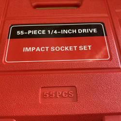 Wholesale 55-Piece 1/4-Inch Drive Impact Socket Set | CR-V Steel | Shallow & Deep Sockets | Heavy-Duty Storage Case