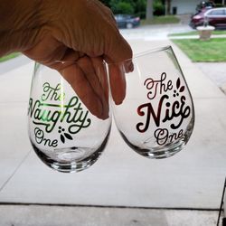 Two Stemless Holiday Glasses
