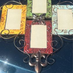 Metal Scroll 4-Slot Wall Photo Frame