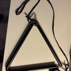 Vintage/ Rustic Dinner Bell , Triangle Gong With Leather Straps