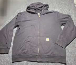 Carhartt Loose Fit Black Zip-Up Hoodie Sweatshirt Size L