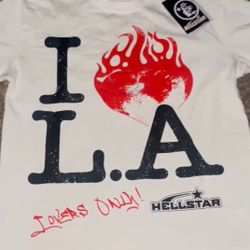 White Hellstar T-shirt “I L.A. Lovers Only!” Design