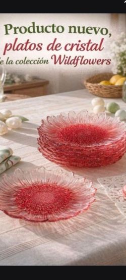 JUEGO DE 8 PLATOS MEDIANOS WILDFLOWER PRINCESS HOUSE 🌷🌹