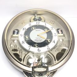Seiko Large CHARMING BELL Melodies Motion Musical Wall Clock 6 Songs QXM109SRH