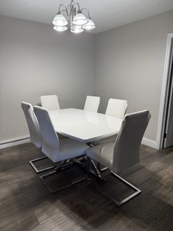 White dining room set