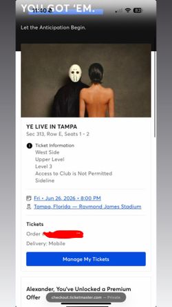 Kanye concert tickets