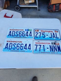 4 Washington License Plates
