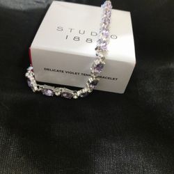 Studio 1886 Delicate Violet Tennis Bracelet 