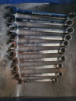 Blue-Point BLPCWS711B 11-Piece 12-Point SAE Combination Wrench Set 3/8-1"
