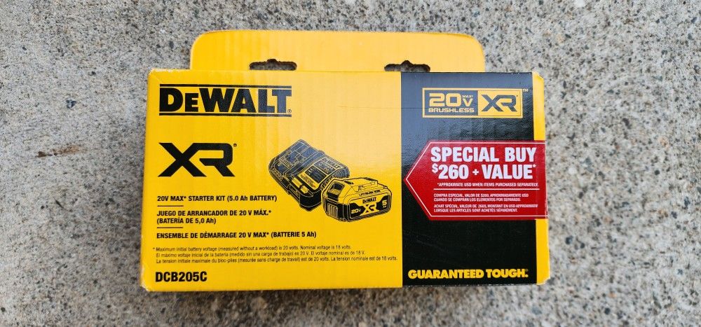 Dewalt
20v Maximum XR 5.0 Ah Battery Pack & Charger (New)