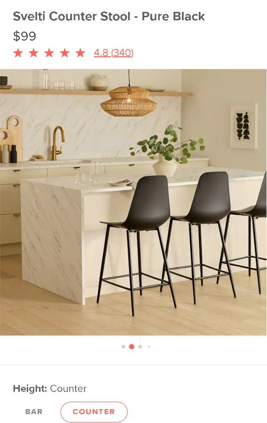 Bar Stools 40% Off ($180 For 3 Stools)