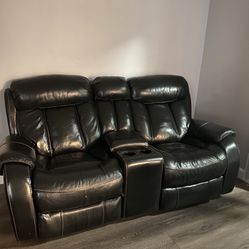Leather Black Couches $600