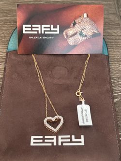 NEW EFFY Diamond Heart Pendant Necklace Gold