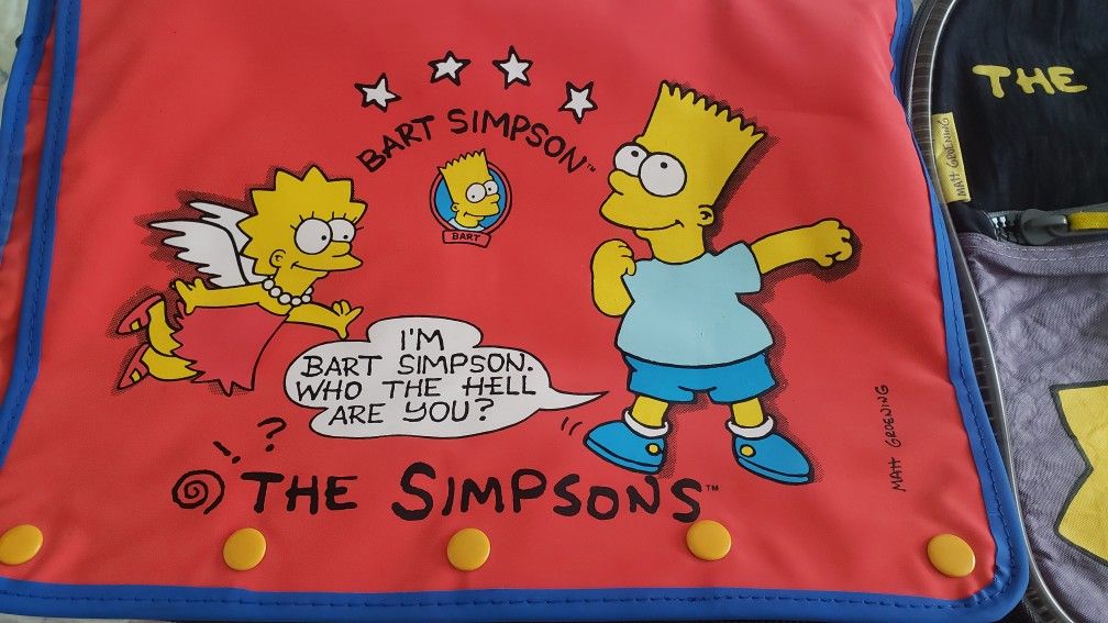 3pcs Vintage 1990's Simpsons Messenger Bag Cross Body Bags