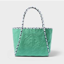 STAR GEO LARGE GREEN BEACH TOTE ROLLER RABBIT X TARGET TERRY SOLD OUT VIRAL NWT