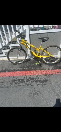 Yellow Full-Suspension Mountain Bike
