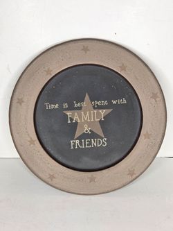 Primitive Star Decorative Wood Plate Family and Friends Country Barbara Lloyd