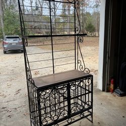 Hall Tree With Wine Bottle Storage
