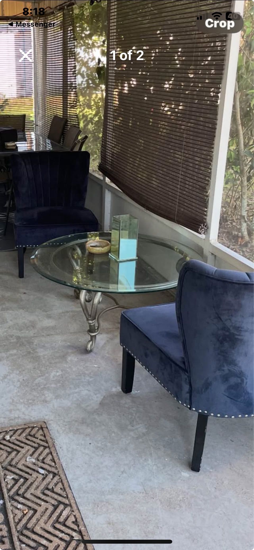 Rattan Table With Glass Top