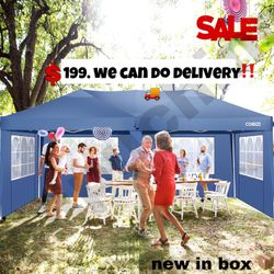 COBIZI Pop Up Canopy Large Party Tent Shelter 10'X20' With 6 Sidewalls