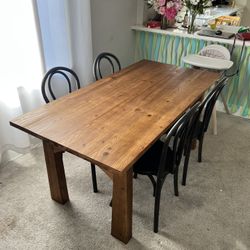 Solid Wood Modern Farmhouse Dining Table