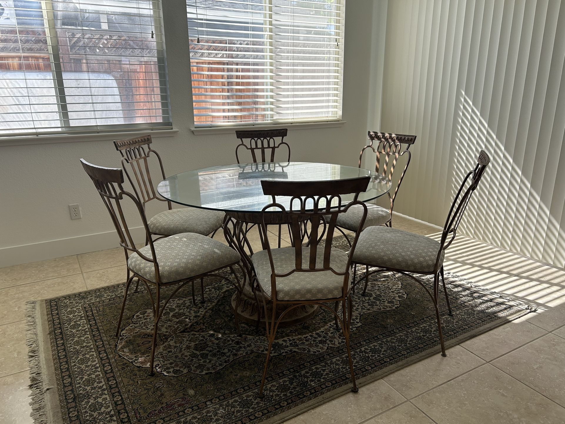 Glass Dining Table 6 Chairs