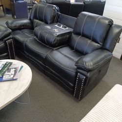 Play Black Reclining Sofa And Loveseat, Including Free Delivery
