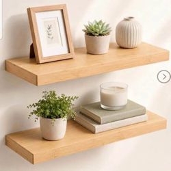 Afuly Floating Shelves for Wall, 24 inch Picture Ledge Shelf, Solid Wood
9.3in Deep