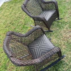 Patio  Chairs With Built-in Cushions Patio Rocking Chairs Outdoor Furniture 🆕🚚