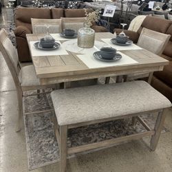 Dining Table With 4 Chairs And Bench 