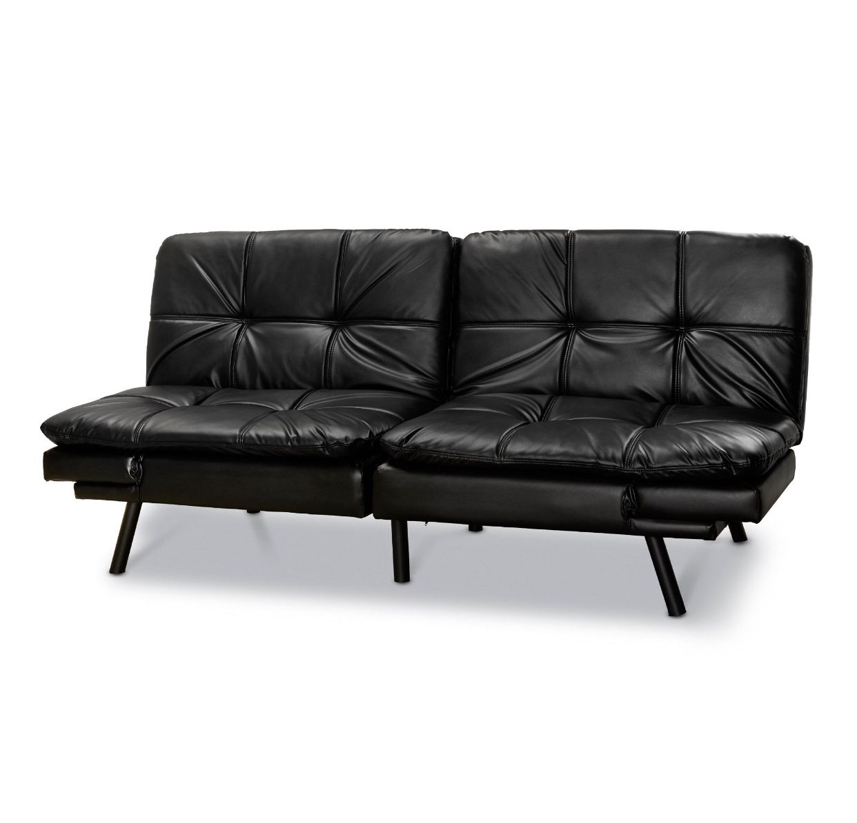 Memory Foam Futon, Black Leather, Assemble