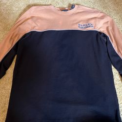 Harley Davidson Thick Longsleeve Large two tone embroidered logo 110 year anniversary.