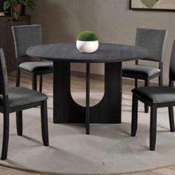 Brand New Dark Grey 5pc Dining Table Set 