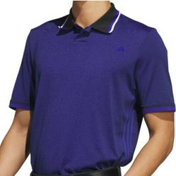 Adidas Men's Prime Knit Lucid Blue Polo Shirt- 3
