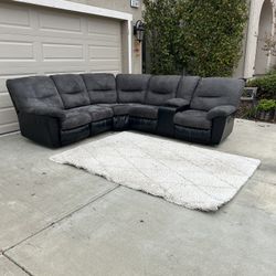 Beautiful Grey Microfiber 2pc Sectional (Delivery Available)