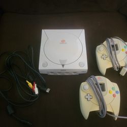 Sega Dreamcast Console With Controllers 