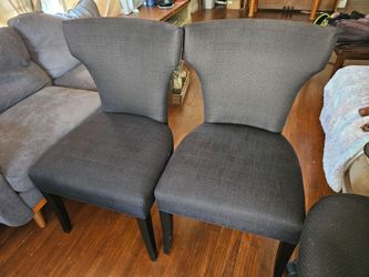 Set of 2 black Upholstered Dining Chairs